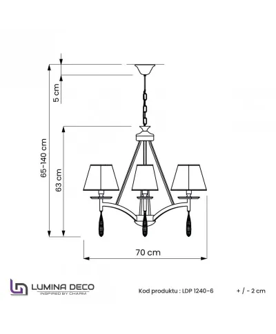 Żyrandol Kryształowy - Klasyczny Chrom Valentina W6