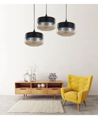 Lampa wisząca - Industrialna - Loft Czarna - Barlet