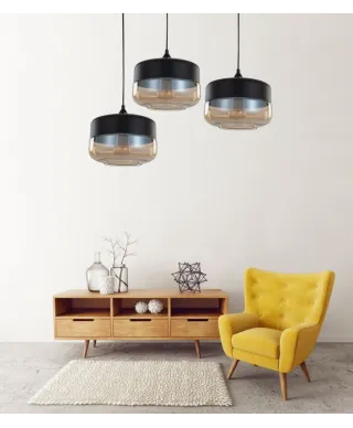 Lampa wisząca - Industrialna - Loft Czarna - Barlet