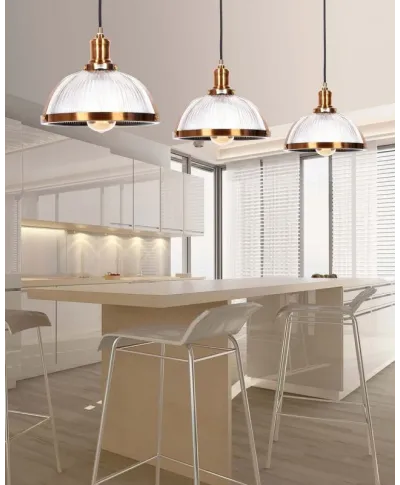 Lampa wisząca - Mosiężna - Loft - Brico