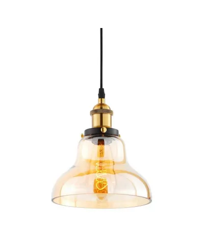 Lampa wisząca - Przezroczysta Bursztynowa - LOFT - Zubi
