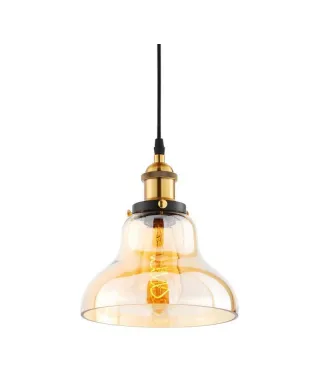 Lampa wisząca - Przezroczysta Bursztynowa - LOFT - Zubi
