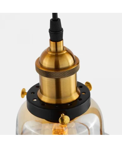 Lampa wisząca - Przezroczysta Bursztynowa - LOFT - Zubi