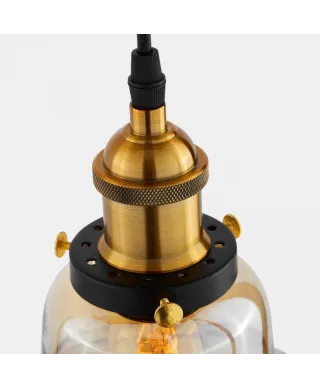 Lampa wisząca - Przezroczysta Bursztynowa - LOFT - Zubi