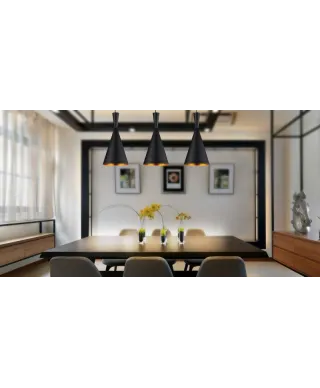 Lampa industrialna - wisząca - LOFT Czarna - Foggi 12A