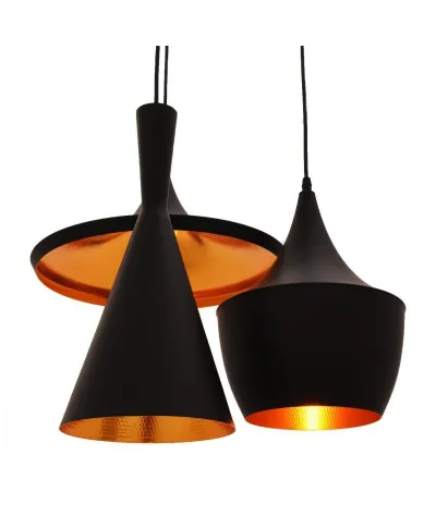 Lampa wisząca potrójna - Czarna Foggi W3