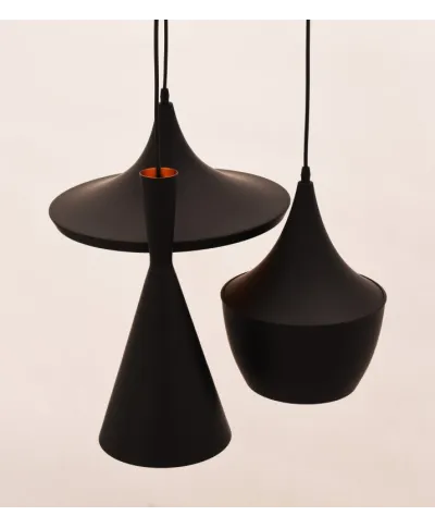 Lampa wisząca potrójna - Czarna Foggi W3