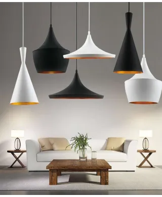 Lampa industrialna - wisząca - LOFT Biała - Foggi 12B