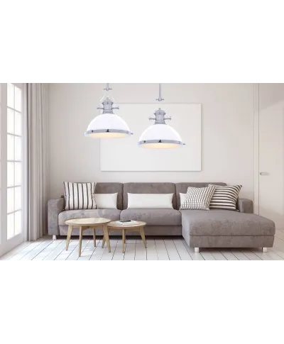 Lampa wisząca - Industrialna Biała Loft - Ettore