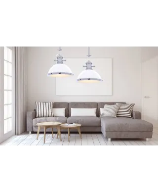 Lampa wisząca - Industrialna Biała Loft - Ettore