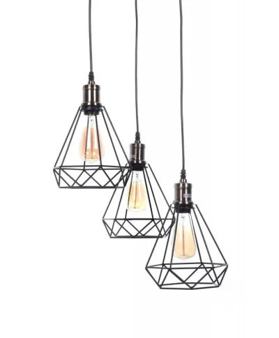 Lampa wisząca industrialna - Czarna Loft Cobi W3