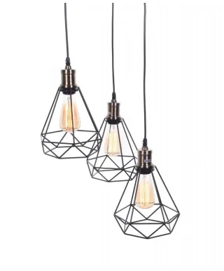 Lampa wisząca industrialna - Czarna Loft Cobi W3