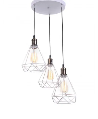 Lampa wisząca industrialna - Biała Loft Cobi W3