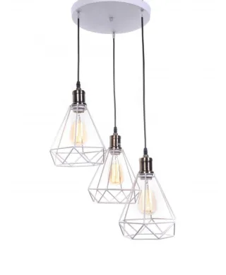 Lampa wisząca industrialna - Biała Loft Cobi W3
