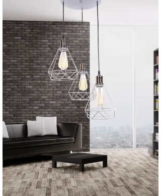 Lampa wisząca industrialna - Biała Loft Cobi W3