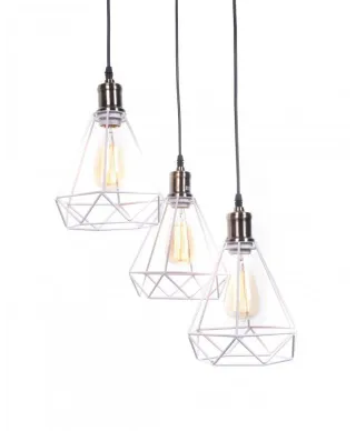 Lampa wisząca industrialna - Biała Loft Cobi W3