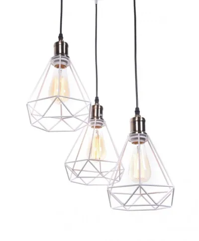 Lampa wisząca industrialna - Biała Loft Cobi W3
