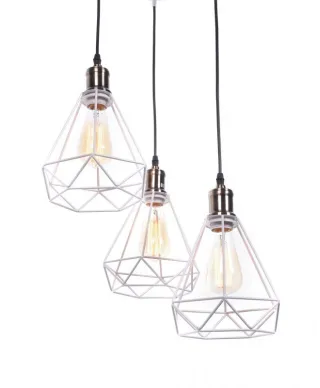 Lampa wisząca industrialna - Biała Loft Cobi W3