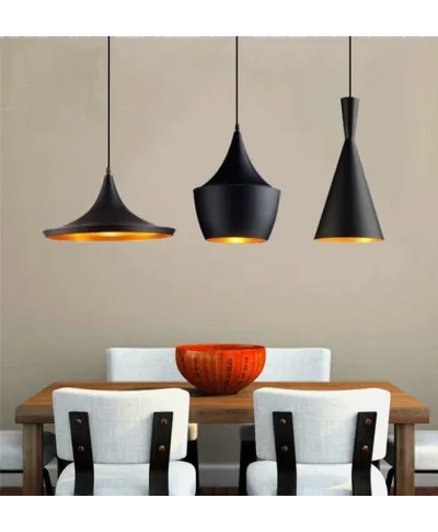 Lampa wisząca - Potrójna - LOFT Czarna - Foggi Trio