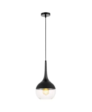 Lampa wisząca - sufitowa - Czarna - Frudo - 18x25cm