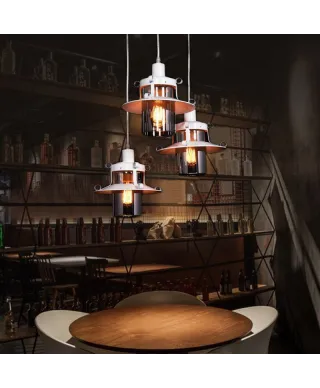 Industrialna lampa wisząca - Biała LOFT - Capri W1