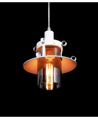 Industrialna lampa wisząca - Biała LOFT - Capri W1