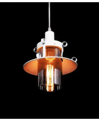 Industrialna lampa wisząca - Biała LOFT - Capri W1