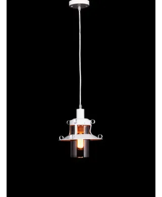 Industrialna lampa wisząca - Biała LOFT - Capri W1