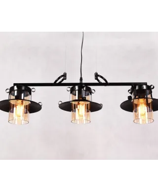 Lampa wisząca - Industrialna - Loft Czarna - Capri Trio