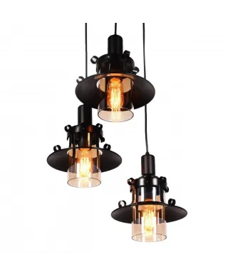 Lampa wisząca - Industrialna - Loft Czarna - Capri W3
