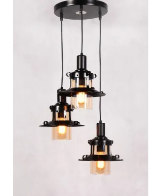 Lampa wisząca - Industrialna - Loft Czarna - Capri W3