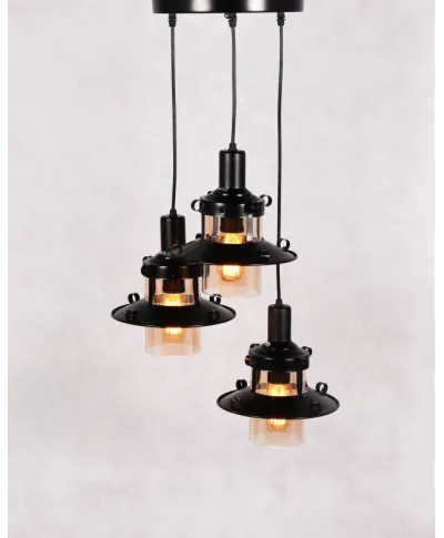 Lampa wisząca - Industrialna - Loft Czarna - Capri W3