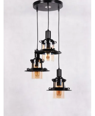 Lampa wisząca - Industrialna - Loft Czarna - Capri W3