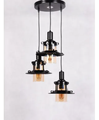 Lampa wisząca - Industrialna - Loft Czarna - Capri W3