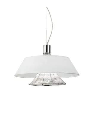Lampa wisząca - Biała Kryształowa Alvarress W3