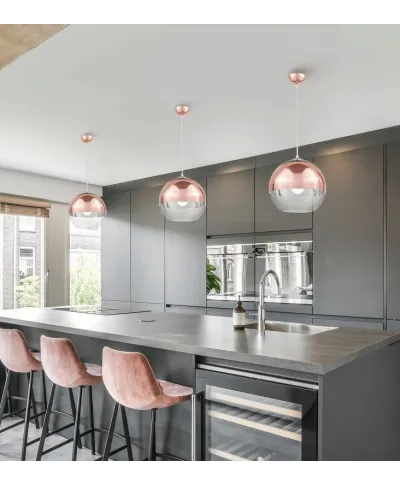 Lampa wisząca - Nowoczesna - Różowe Złoto - Veroni D20
