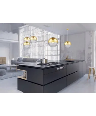 Lampa wisząca - Nowoczesna - Złota - Veroni D30