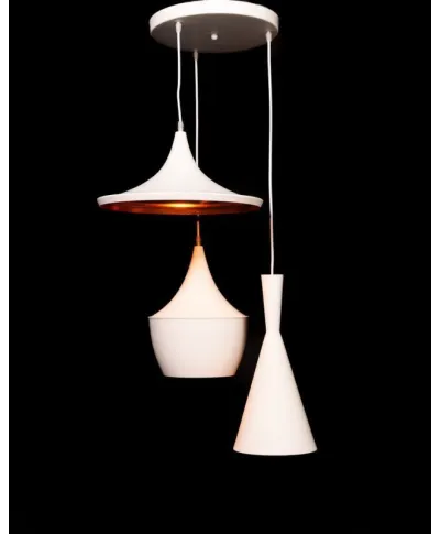 Lampa wisząca - Potrójna - LOFT Biała - Foggi W3