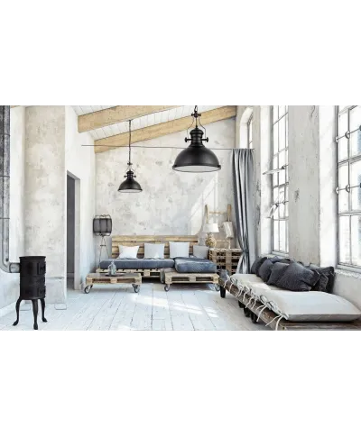 Lampa wisząca - Industrialna Czarna Eligio W3