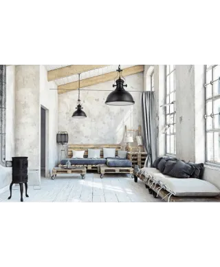 Lampa wisząca - Industrialna Czarna Eligio W3
