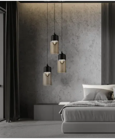 Lampa wisząca Industrialna - Loft Czarny Bursztyn  - Zenia