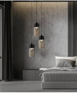 Lampa wisząca Industrialna - Loft Czarny Bursztyn  - Zenia