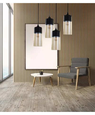Lampa wisząca Industrialna - Loft Czarny Bursztyn  - Zenia