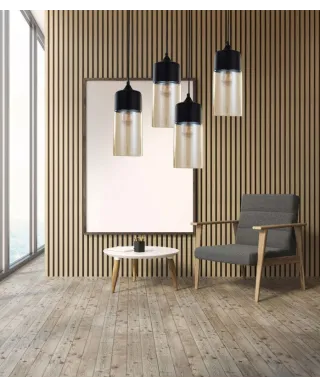 Lampa wisząca Industrialna - Loft Czarny Bursztyn  - Zenia