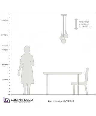 Lampa wisząca Potrójna - Czarna Loft Rocherro Trio