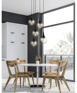 Lampa wisząca - Czarna Loft Rocherro