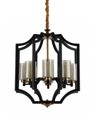 Lampa wisząca - Czarno Mosiężna Loft Vigatto W8