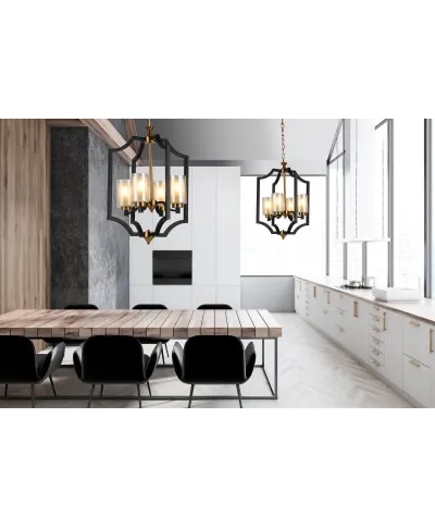 Lampa wisząca - Czarno Mosiężna Loft Vigatto W4