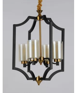 Lampa wisząca - Czarno Mosiężna Loft Vigatto W4