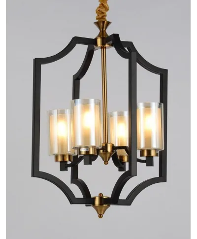 Lampa wisząca - Czarno Mosiężna Loft Vigatto W4